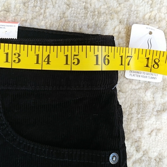 NEW St. John's Bay Secretly Slender Corduroy Pants 10 Black - Picture 13 of 15